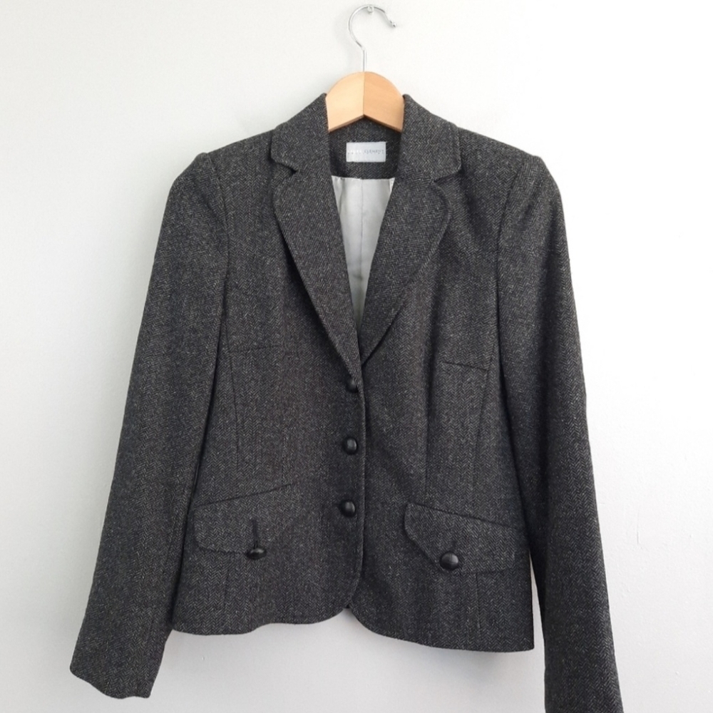 Laura Clement Gray Three Button Blazer Jacket